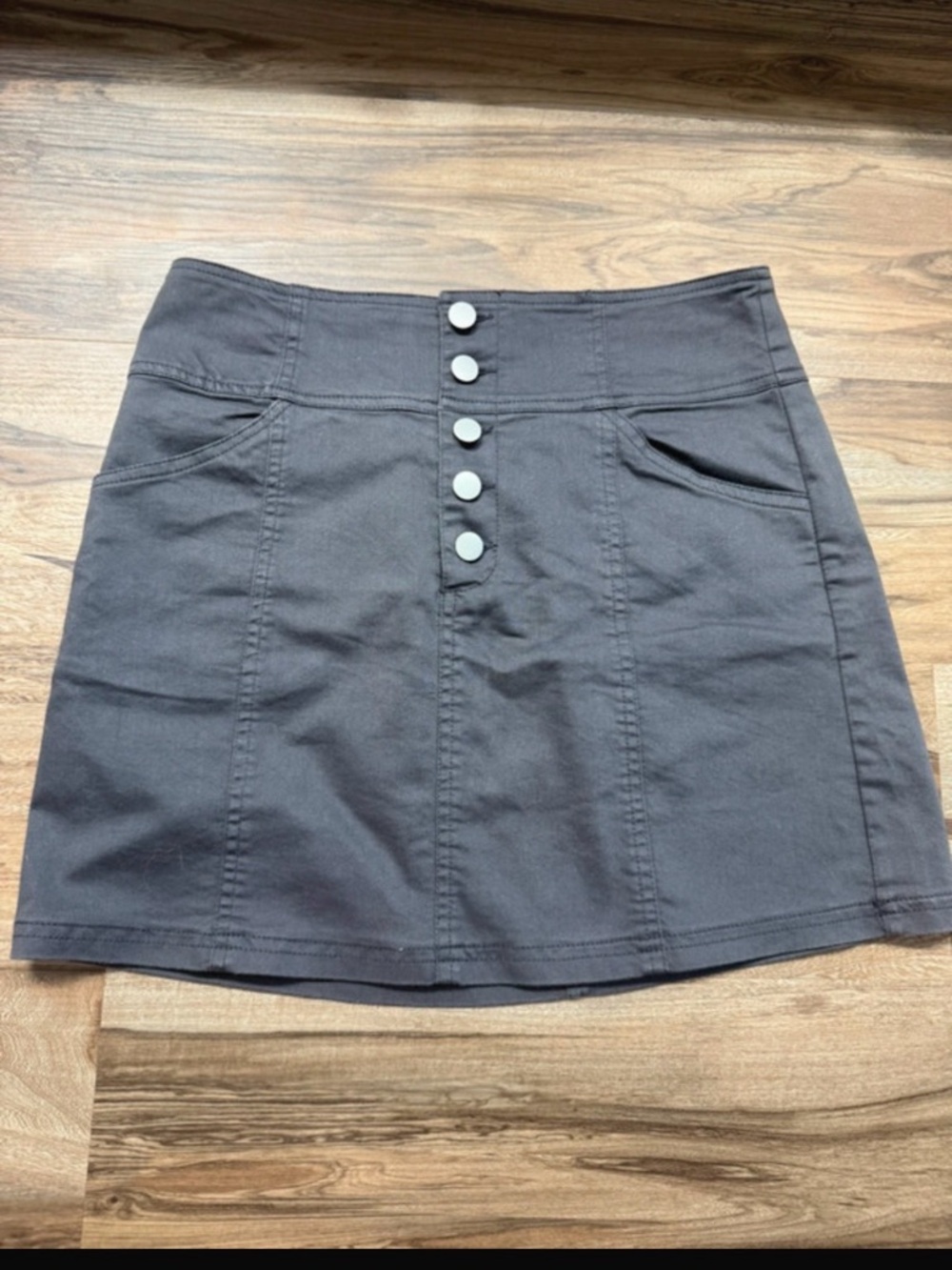 Le Lis Black Mini Skirt with Front Buttons